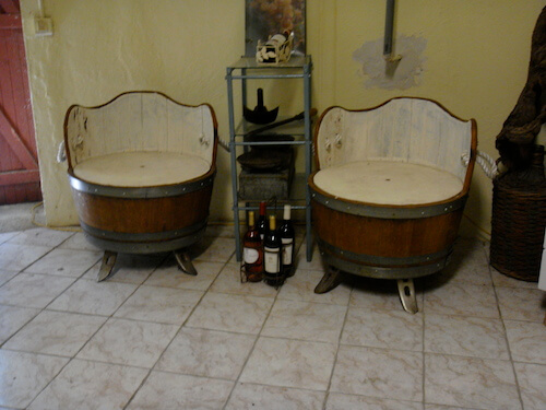 Domaine de Monfort Oak Barrel Chairs - Laguedoc France