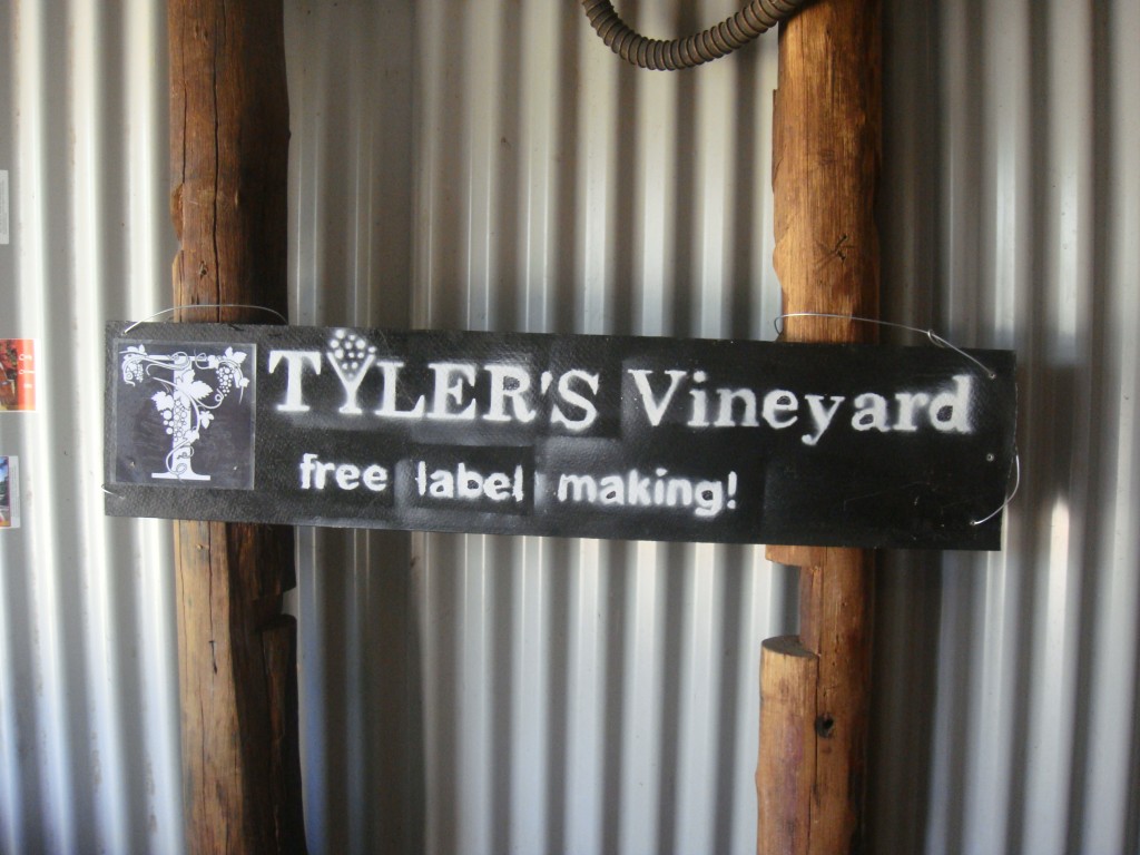 Tyler's Vineyard Swan Valley free label making