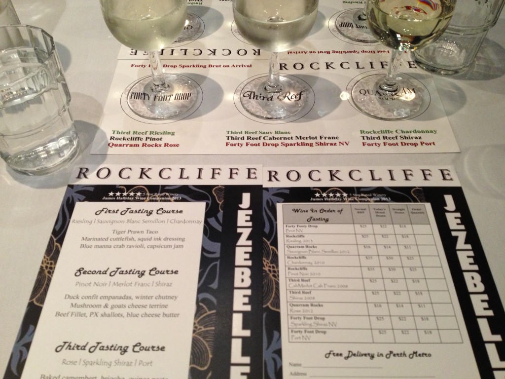 Rockcliffe wine dinner at jezebelle in Guildford