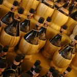 Le Cantine in greve tuscany italy wine tasting chianti straw bottles