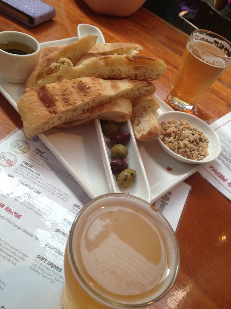 Mash brewery swan valley beer bread olives platter