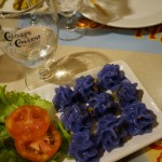 cabbages & Condoms restaurant Bangkok purple chicken dumplings