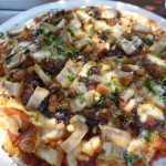 Slow roasted pork belly and apple sauce pizza at The Laughin' Barrel in the Swan Valley