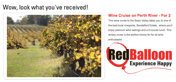RedBalloon Wine Cruise on Perth River