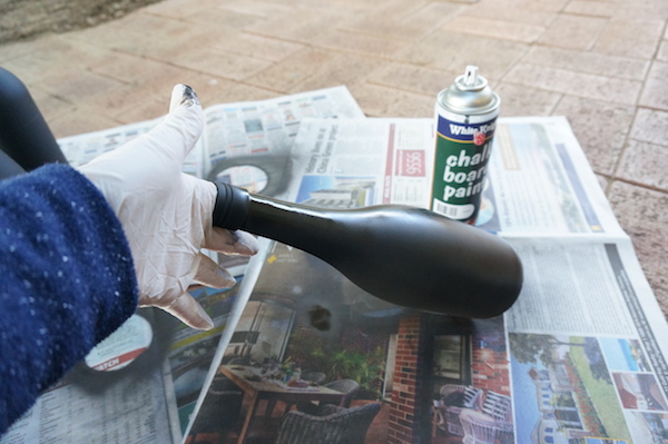 How to paint wine bottles with chalkboard paint