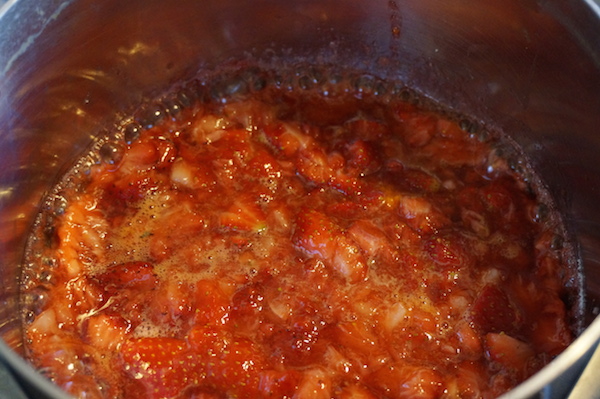 Strawberry Champagne Syrup Cooking