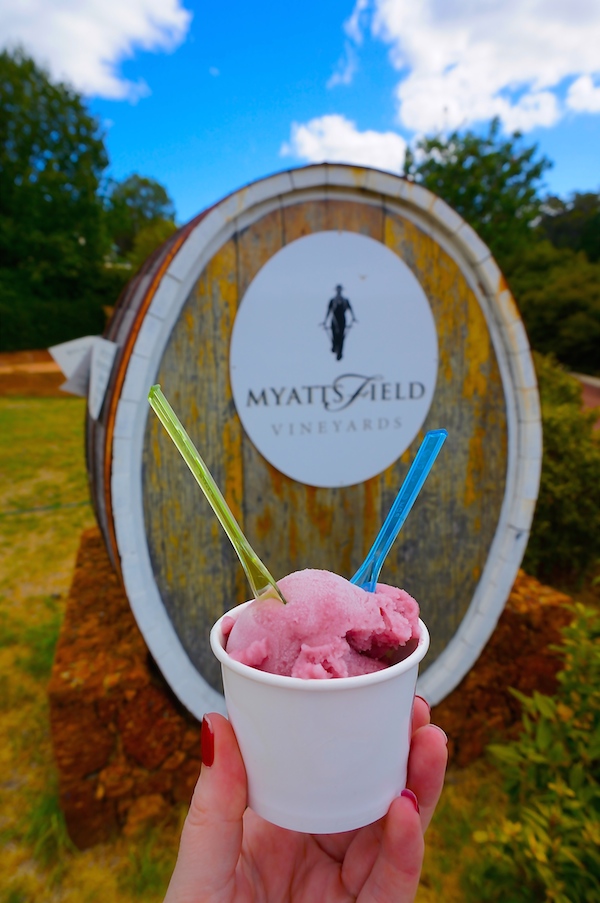 Mourvedre Wine Sorbet at MyattsField Vineyards in the Perth Hills