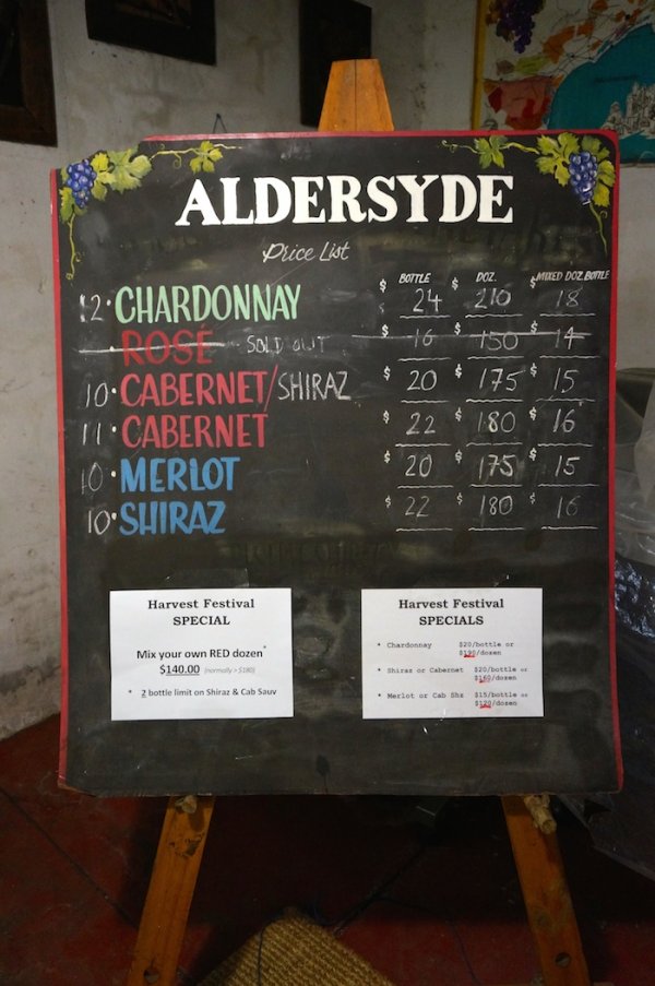 Aldersyde Estate Bickley Valley Wine Prices