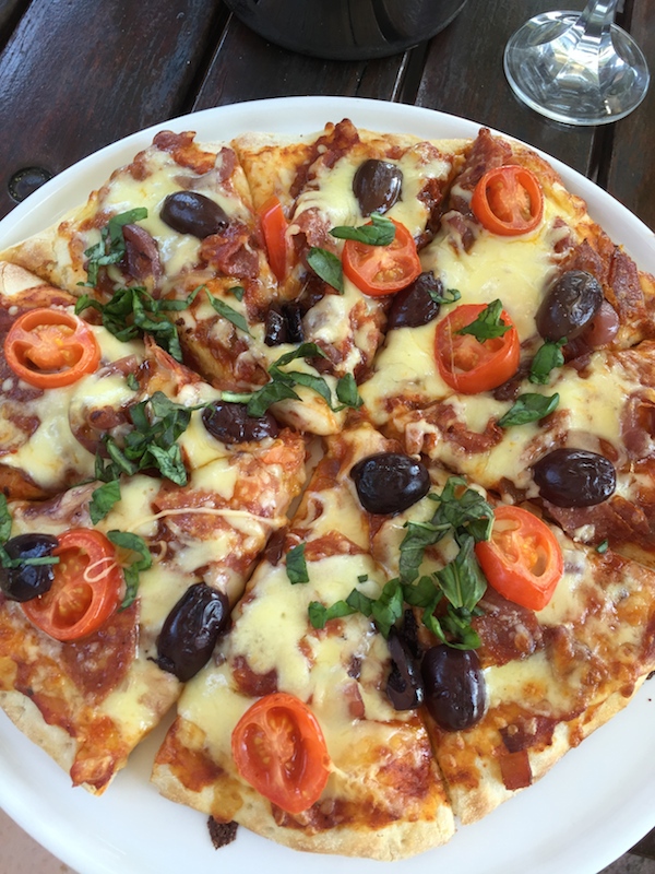 Homemade Pizza at Valencia Vineyard Restaurant, Caversham