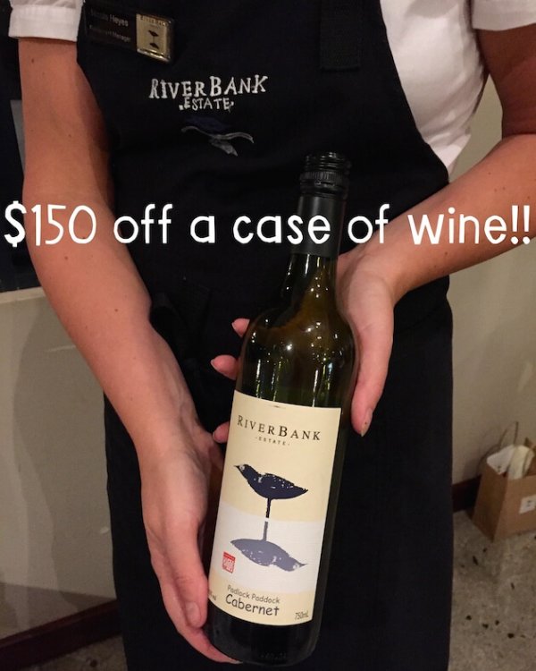 $150 Off a case of wine at RiverBank Estate
