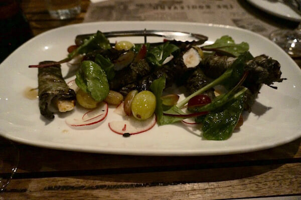 Garfish vine leaves - Wine Dinner at The Boulevard Hotel Perth