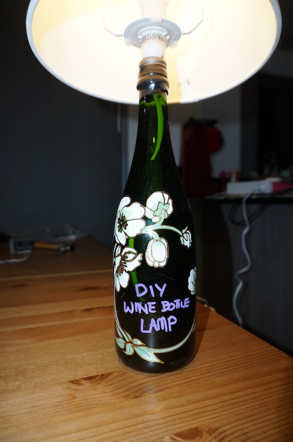 How We Made Our DIY Wine Bottle Lamp – Step by Step