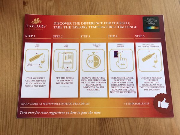Instructions for the Taylor's Wine Temperature Challenge
