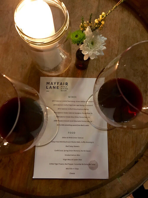 Red Wine & Menu - Mayfair Lane Meet the Winemaker
