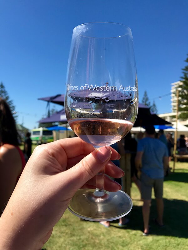 Rose in wine glass - Sunset Wine Perth