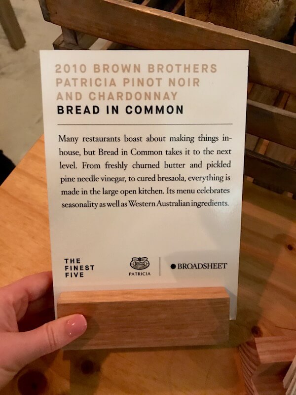 Bread in Common Table at Brown Brothers Patricia Launch
