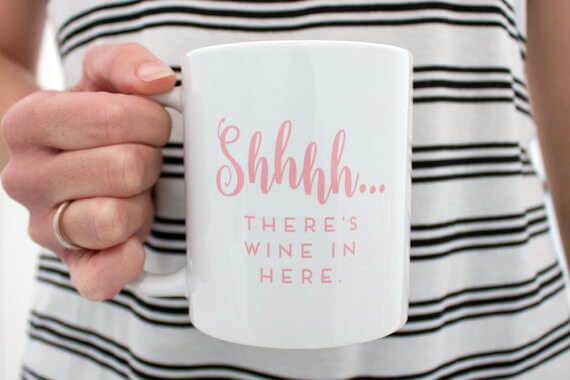Shhh.. There's Wine in Here Mug by Pink Teapot Press Etsy