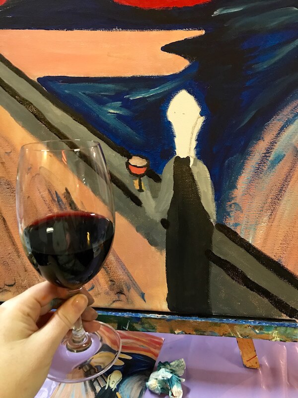 Cabernet & Canvas Class - Wine Interpretation of The Scream