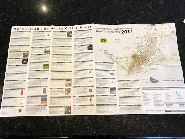 Mornington Peninsula Wineries Map 2017