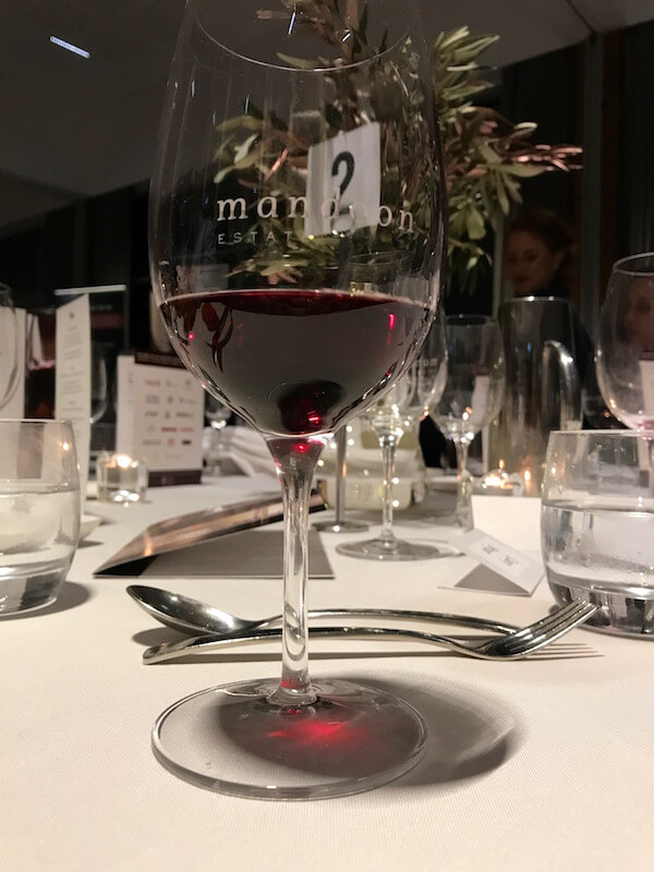 Singapore Airlines Swan Valley Wine Show 2017 Awards Dinner - Glass of Red Wine