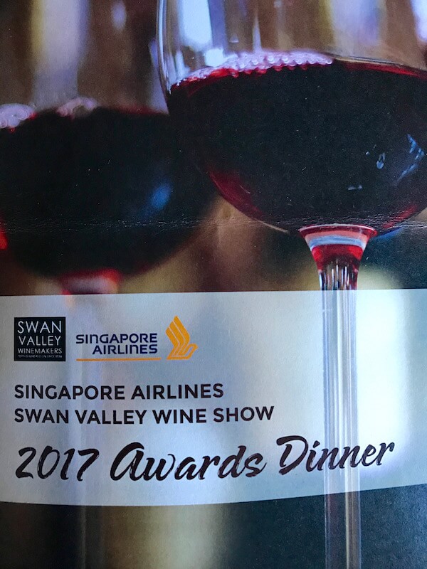 Singapore Airlines Swan Valley Wine Show 2017 Awards Dinner