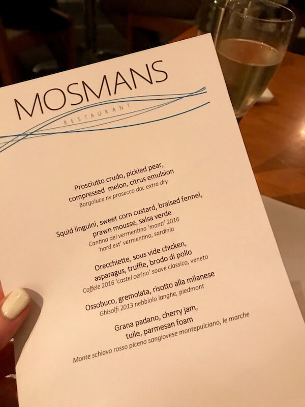 Mosmans Restaurant - Travel Through Italy Wine Dinner