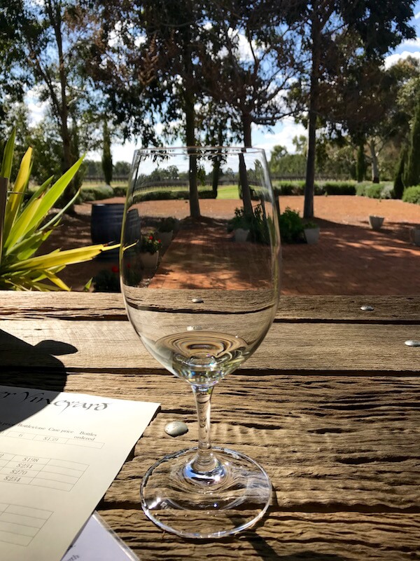 Riedel Glass on Table at Faber Vineyard - Swan Valley