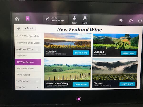 Air New Zealand - NZ Wine Regions