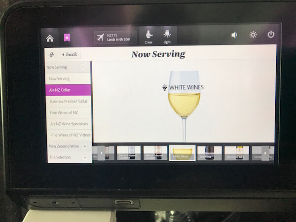 Air New Zealand - Wines Served On-Board
