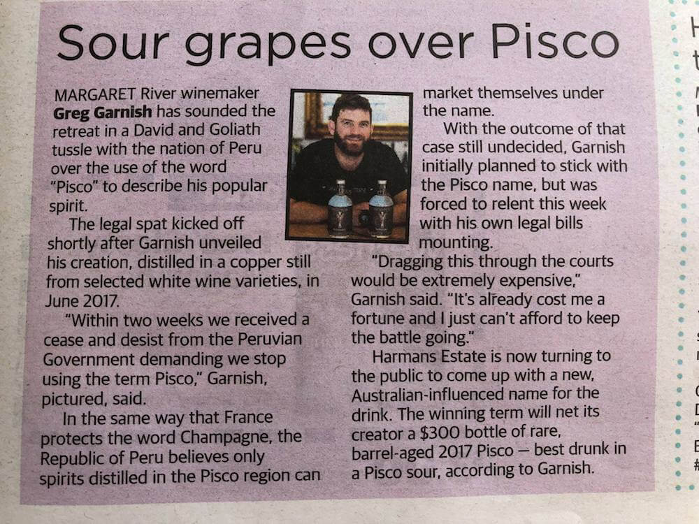 Sour Grapes Over Pisco News Article
