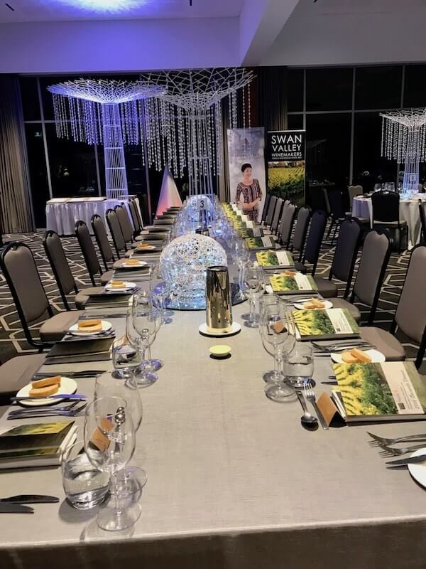 Table setting at the Swan Valley Wine Show 2018