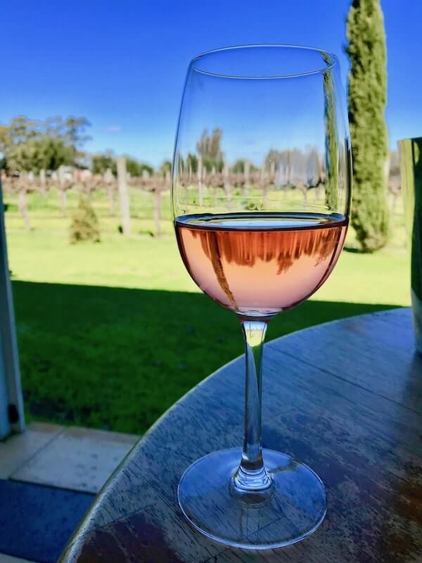 Rose Wine at Pinelli Winery Restaurant - Swan Valley Perth