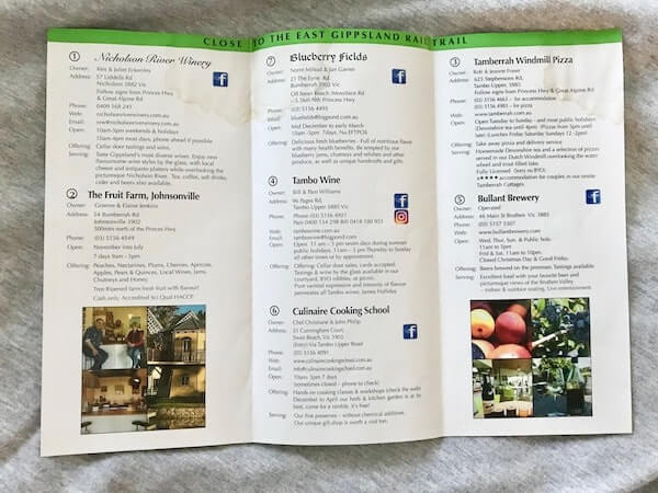 Twin Rivers Farm, Food & Wine Trail Brochure
