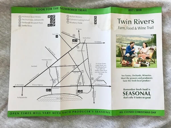 Twin Rivers Farm, Food & Wine Trail Map