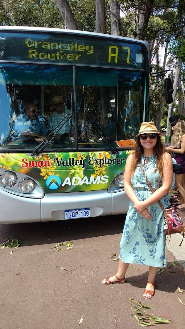 Nicola Heyes with Swan Valley Explorer Bus