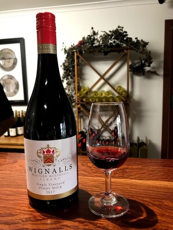 bottle-and-glass-of-wignalls-western-australia-albany-single-vineyard-pinot-noir