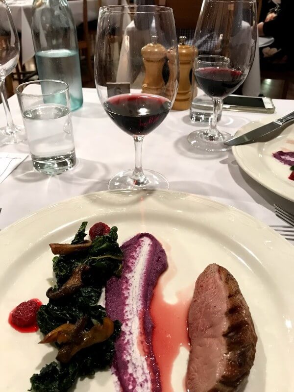 fourth-course-anatra-darancia-at-pinelli-estate-winery-restaurant-with-a-glass-of-grenache-reserve