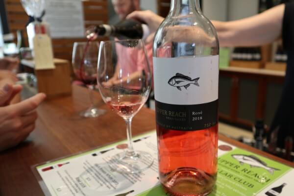 glass-and-bottle-of-rose-at-upper-reach-winery-swan-valley