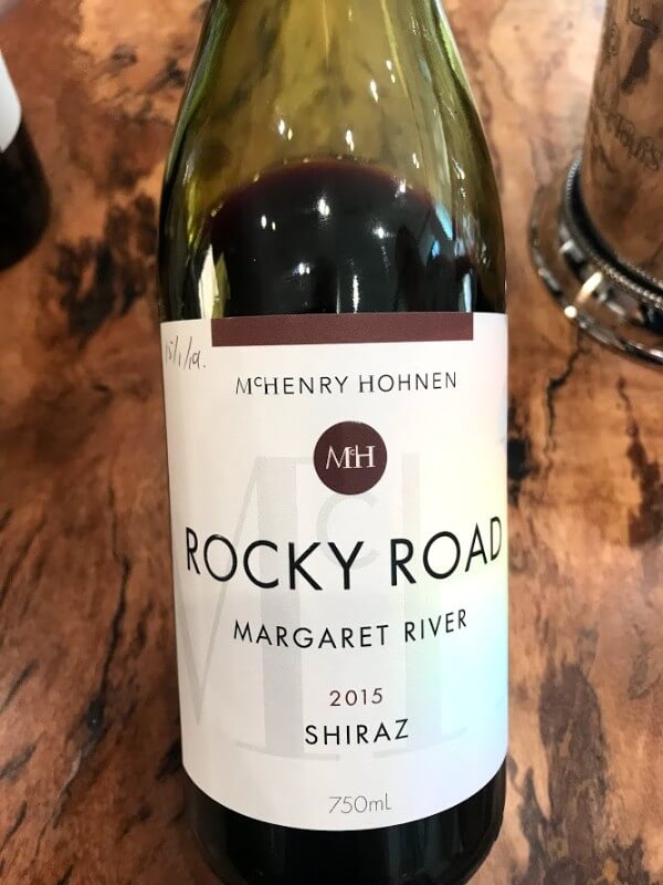 bottle of rocky road shiraz at howard park urban cellar door perth