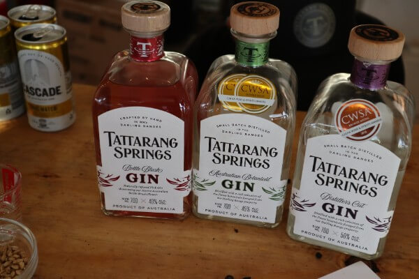 tattarang springs distiling three bottles of gin