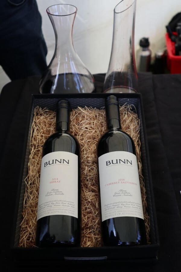 bottle of bunn shiraz and cabernet sauvignon albany wine and food festival