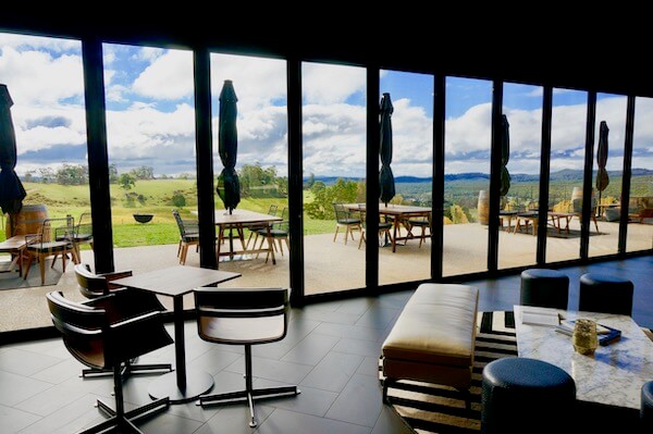 View from the Clover Hill Cellar Door in Tasmania