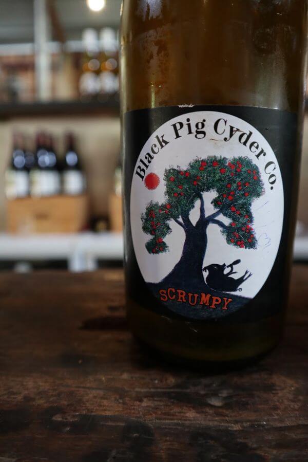 bottle of black pig cyder co tradition scrumpy at paul nelson vineyard on scotsdale road denmark wine region