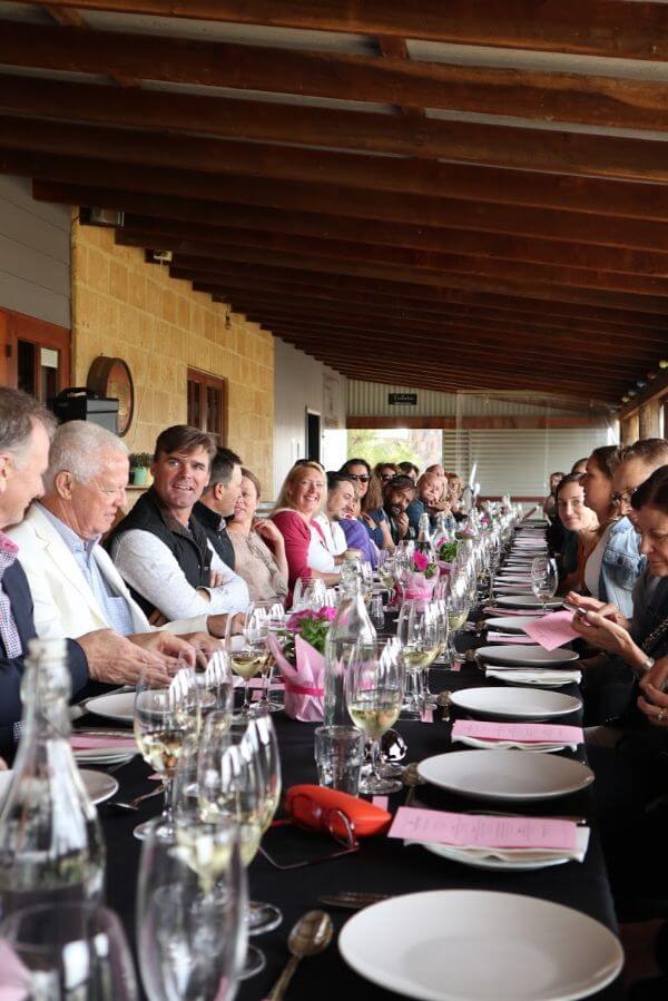 full table at the galafrey wines long table lunch