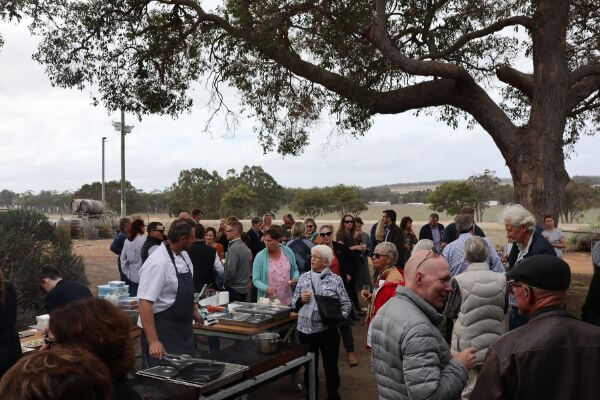 guests enjoying the canapes at the galafrey wines long table lunch