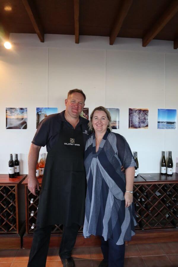 nigek rowe and kim tyrer at the galafrey wines long table lunch