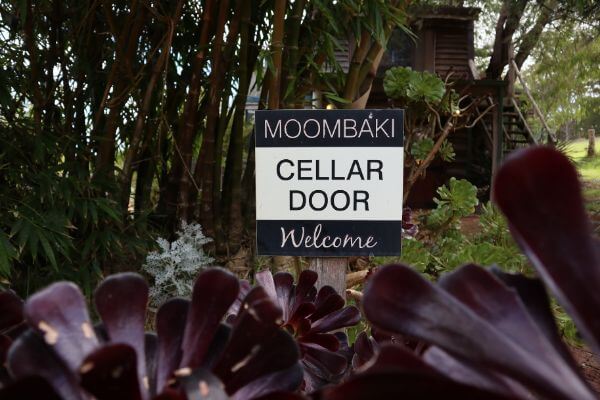 sign in the garden moombaki cellar door welcome at moombaki on scotsdale road in the denmark wine region