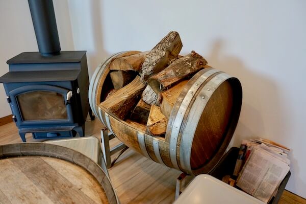 Wine Barrel for Firewood - Velo Wines Tasmania