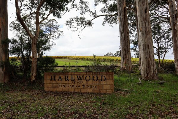 harwood estate signage on the way into the estate denmark wine region