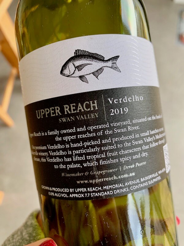 Upper Reach 2019 Verdelho back label